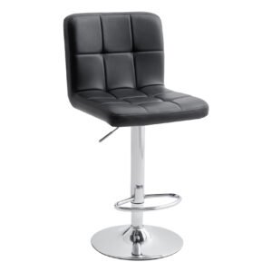 PU Leather Adjustable Swivel Barstools with Back and Armless Design Hydraulic Kitchen Counter Height Bar Stools BS001