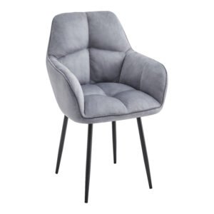 Modern velvet dining chair with padded armrests DC007